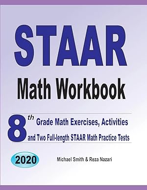 Imagen del vendedor de STAAR Math Workbook | 8th Grade Math Exercises, Activities, and Two Full-Length STAAR Math Practice Tests a la venta por preigu