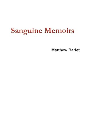 Seller image for Sanguine Memoirs for sale by preigu