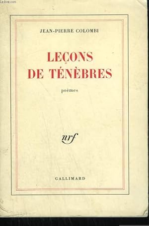 Seller image for LECONS DE TENEBRES. for sale by Le-Livre