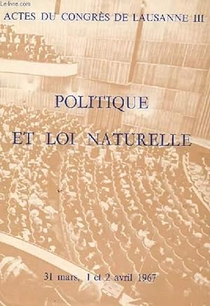 Bild des Verkufers fr POLITIQUE ET LOI NATURELLE zum Verkauf von Le-Livre