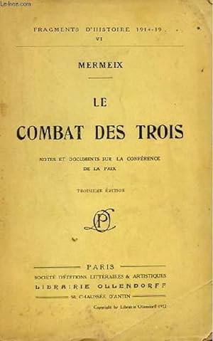 Bild des Verkufers fr LE COMBAT DES TROIS zum Verkauf von Le-Livre