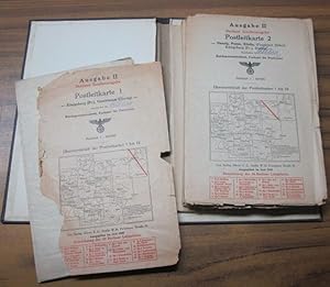 Seller image for Postleitkarten 1-13 (hier OHNE Karte 12). Ausgabe II. Berliner Sonderausgabe. Ma�stab: 1 : 450.000. - enthalten: Postleitkarte 1 - K�nigsberg (Pr.), Gumbinnen u. a. / 2: Danzig, Posen, K�slin u. a. / 3: Breslau, Oppeln, Troppau, Posen u. a. / 4: Berlin, Frankfurt [Oder], Potsdam, Stettin u. a. / 5: Aussig, Berlin, Chemnitz, Dresden, Frankfurt [Oder], Karlsbad, Leipzig, Potsdam / 6: Kiel, Hamburg, Bremen u. a. / 7: Braunschweig, Magdeburg, Kassel, Erfurt u. a. - weiter siehe Anmerkung. for sale by Antiquariat Carl Wegner