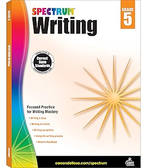 Imagen del vendedor de Spectrum 5th Grade Writing Workbooks, Ages 10 to 11, Grade 5 Writing, Informative, Persuasive, News Report, Article, and Story Writing Prompts, Writing Practice for Kids - 136 Pages a la venta por Big River Books