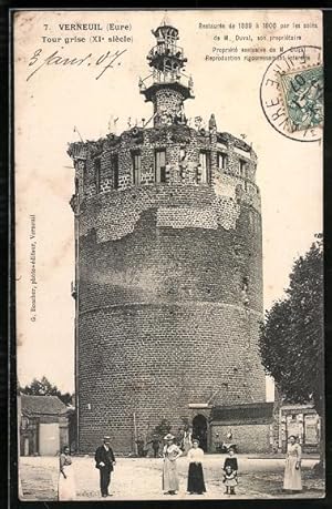 Carte postale Verneuil /Eure, Tour grise