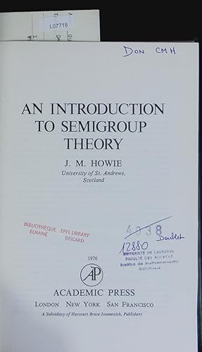 Bild des Verk�ufers f�r An introduction to semigroup theory. L.M.S. monographs. zum Verkauf von Antiquariat Bookfarm