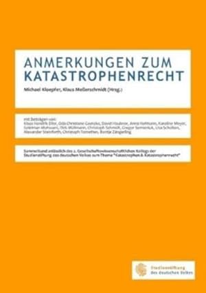 Bild des Verk�ufers f�r Anmerkungen Zum Katastrophenrecht zum Verkauf von Rarewaves.com UK