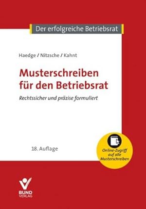 Immagine del venditore per Musterschreiben f�r den Betriebsrat venduto da Rheinberg-Buch Andreas Meier eK