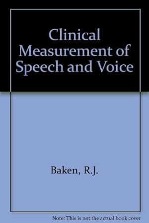 Immagine del venditore per Clinical Measurement of Speech and Voice venduto da -OnTimeBooks-