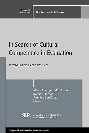 Seller image for In Search of Cultural Competence in Evaluation: Toward Principles and Practices, No. 102 for sale by Greenworld Books