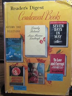 Imagen del vendedor de READER'S DIGEST Autumn 1962 Selections - DEARLY BELOVED - THE GOLDEN RENDEZVOUS - BRICKIE - SEVEN DAYS IN MAY - MICROBE HUNTERS a la venta por The Book Abyss