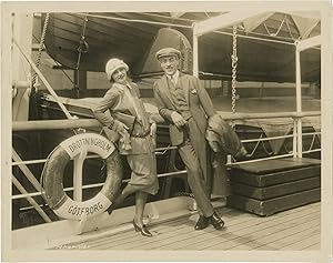 Original publicity photograph of Greta Garbo and Mauritz Stiller arriving in America in 1925