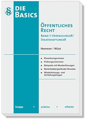 Immagine del venditore per Die Basics �ffentliches Recht I - Verfassungsrecht, Staatshaftungsrecht: knapp - pr�zise -effektiv venduto da Rarewaves.com USA