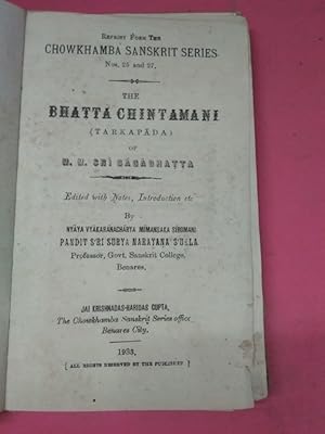 Immagine del venditore per The Bhatta Chintamani (Tarkapada) of M M Sri Gangabhatta venduto da Gyan Books Pvt. Ltd.