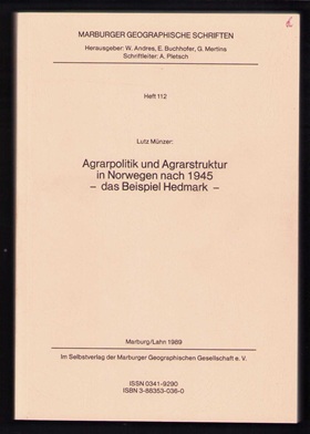 Immagine del venditore per Agrarpolitik und Agrarstruktur in Norwegen nach 1945: Das Beispiel Hedmark. - venduto da Libresso Antiquariat, Jens Hagedorn