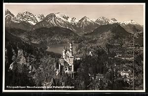 Bild des Verk�ufers f�r Ansichtskarte Schloss Neuschwanstein, Mit Hohenschwangau und Gebirgspanorama zum Verkauf von Bartko-Reher