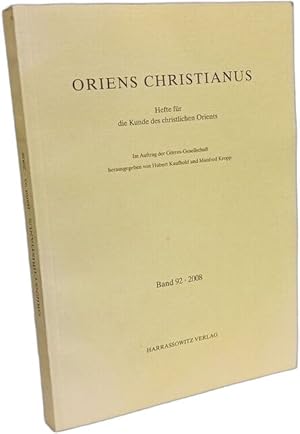 Bild des Verk�ufers f�r Oriens Christianus - BAND 92 - 2008 --- Hefte Fur Die Kunde Des Christlichen Orients zum Verkauf von crealivres