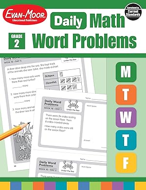 Imagen del vendedor de Evan-Moor Daily Word Problems, Grade 2, Homeschooling & Classroom Resource Workbook, Problem-Solving Real Life Math Skills, Reproducible Worksheet . Shapes, Patterns (Daily Word Problems Math) a la venta por ZBK Books
