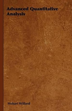 Imagen del vendedor de Advanced Quantitative Analysis a la venta por Rarewaves.com UK