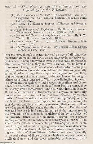 Seller image for The Feelings and the Intellect; The Psychology of the Emotions : A 19th century investigation into the workings of the mind, tracing how thought and passion shape human behaviour. An article printed in 1879, written by a British Quarterly Review contributor : 35 pages. for sale by Cosmo Books