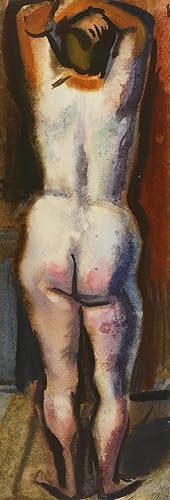 Seller image for Querner, Curt. Stehender weiblicher R�ckenakt, die Arme �ber dem Kopf for sale by GALERIE HIMMEL