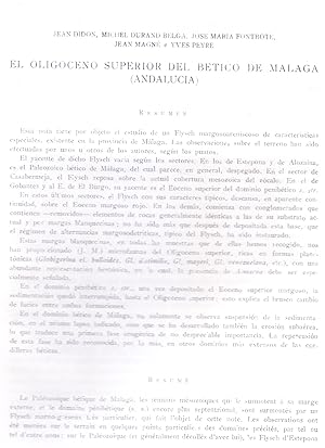 Seller image for EL OLIGOCENO SUPERIOR DEL BETICO DE MALAGA, ANDALUCIA (EXTRAIDO ORIGINAL DEL A�O 1961, TEXTO INTEGRO) for sale by Libreria 7 Soles