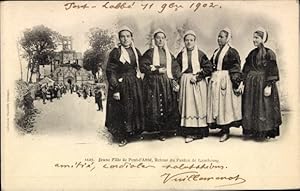 Von der Verkäuferin bzw. dem Verkäufer bereitgestelltes Bild für CPA Jeune fille de Pont-l'Abbé, Retous du Pardon de Lambourg zum Verkauf durch akpool.de - akpool GmbH