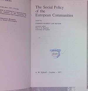 Bild des Verk�ufers f�r The Social policy of the European Communities. European Aspects - Law Series No.19. zum Verkauf von books4less (Versandantiquariat Petra Gros GmbH & Co. KG)
