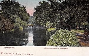Seller image for Auf Schwanenwik b.d. Badeanstalten. Ansichtskarte in farbigen Lichtdruck. Abgestempelt Hamburg 19.09.1906. for sale by Antiquariat Heinz Tessin