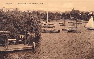 Bild des Verk�ufers f�r Alsterpartie an der Fernsichtbr�cke. Ansichtskarte in br�unlichem Lichtdruck. Ungelaufen. zum Verkauf von Antiquariat Heinz Tessin