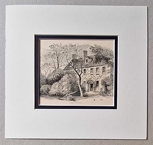 Bild des Verk�ufers f�r Olney Vicarage, Northamptonshire (c.1885 Antique Engraving) zum Verkauf von Maynard & Bradley