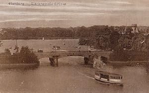 Bild des Verk�ufers f�r Sierichstra�enbr�cke. Ansichtskarte in br�unlichem Lichtdruck. Ungelaufen. zum Verkauf von Antiquariat Heinz Tessin