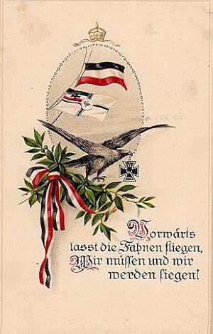 Seller image for Wir m�ssen und wir werden siegen ! Farbige Postkarte. Ungelaufen. for sale by Antiquariat Heinz Tessin
