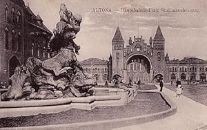 Bild des Verk�ufers f�r Hauptbahnhof mit Stuhlmannbrunnen. Ansichtskarte in br�unlichem Lichtdruck. Ungelaufen. zum Verkauf von Antiquariat Heinz Tessin