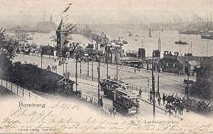 Bild des Verk�ufers f�r Landungsbr�cken. Ansichtskarte in Lichtdruck. Abgestempelt Hamburg 26.04.1902. zum Verkauf von Antiquariat Heinz Tessin