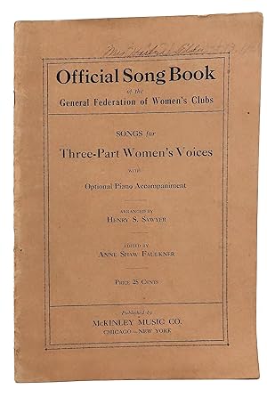 Immagine del venditore per Official Song Book of the General Federation Of Women's Clubs venduto da Yesterday's Book Shop