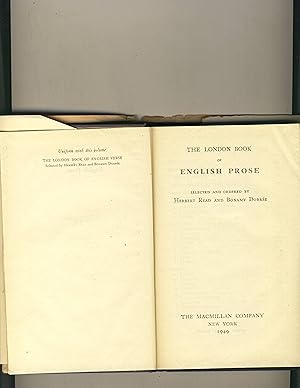 Imagen del vendedor de The London Book of English Prose a la venta por Richard Lemay