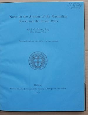 Seller image for Armour: 4 issues of communications to the Society of Antiquaries for sale by HAUNTED BOOKSHOP P.B.F.A.