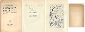 Imagen del vendedor de Principes et pr�ceptes du retour � l'�vidence. Avec une eau-forte de Lou Albert-Lasard. ( Un des 950 exemplaires num�rot�s sur v�lin teint� de Renage, avec belle d�dicace de Lanza Del Vasto ). a la venta por Librairie Victor Sevilla