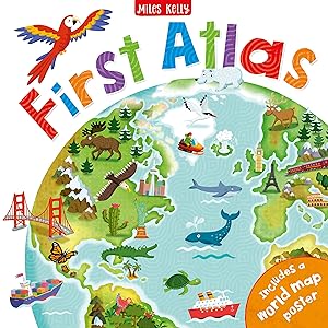Imagen del vendedor de First Atlas-Travel the World with this Brightly Colored Atlas-Includes over 20 Maps and a World Map Poster a la venta por Zoom Books East
