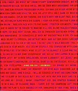 Von der Verkäuferin bzw. dem Verkäufer bereitgestelltes Bild für Lustmord Diese Publikation erscheint anlässlich der Ausst.: Jenny Holzer, LUSTMORD. Kunstmuseum des Kantons Thurgau, 22. September 1996 bis 27. August 1997. Text Dt./Engl. zum Verkauf durch Antiquariat Wilder - Preise inkl. MwSt.