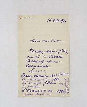 Image du vendeur pour Lettre autographe signée mis en vente par L'Ancienne Librairie