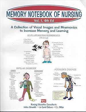 Immagine del venditore per Memory Notebook of Nursing, Vol. 1: A Collection of Visual Images and Mnemonics to Increase Memory and Learning venduto da Aspen Book Co.