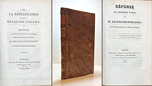 Imagen del vendedor de De la Restauration et de la Monarchie élective. Réponse au décrit de M. de Chateaubriand. 1831 que vende Librería Anticuaria Antonio Mateos