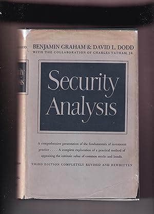 Imagen del vendedor de Security Analysis a la venta por Dirt Farm Books