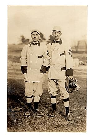 Printed Picture Postcard Circa 1910-1920: Two New Hampshire College Baseball Players in Uniform w...