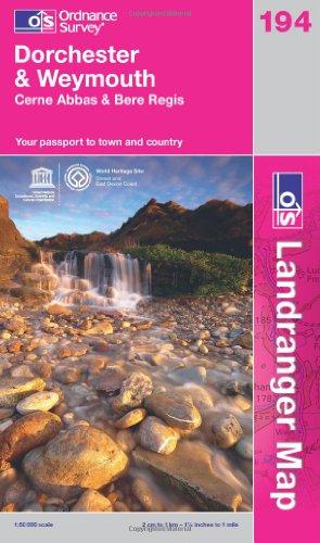 Imagen del vendedor de Dorchester & Weymouth, Cerne Abbas & Bere Regis: Sheet 194 (OS Landranger Map) a la venta por WeBuyBooks