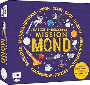 Bild des Verk�ufers f�r Das XXL-Entdecker-Set - Mission Mond: 5 Modelle zum Selberbauen, Sachbuch, Experimente und Rakete Erfahre alles �ber ein Leben auf dem Mond und baue das Raumschiff Orion, einen Mondrover u.v.m zum Verkauf von primatexxt Buchversand