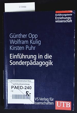 Bild des Verk�ufers f�r Einf�hrung in die Sonderp�dagogik. UTB; 8279. zum Verkauf von Antiquariat Bookfarm
