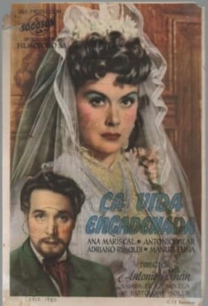 Image du vendeur pour PROGRAMA DE CINE: LA VIDA ENCADENADA. PUBLICIDAD GRAN TEATRO FALLA CADIZ 1950 mis en vente par Librería Raimundo
