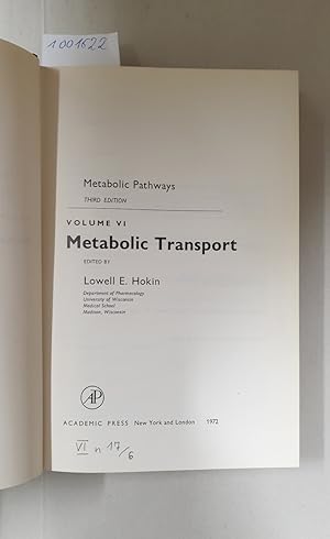 Seller image for Metabolic Pathways, Volume VI : Metabolic Transport : for sale by avelibro OHG